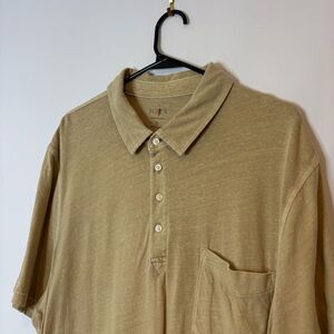J. Crew Men's XL Tall Hemp Blend Tan Polo Shirt Natural fibers Top